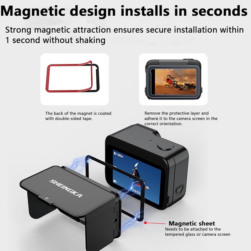 Honlyn Magnetic Hood for Insta360 Ace Pro2 Screen Hood, Folding Sunshade Holder Protective Cover Accessories - Image 5